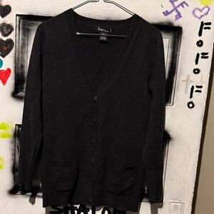 Forever 21 Charcoal Buttoned Cardigan